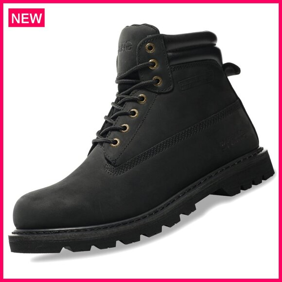 Men's Waterproof Leather Work Boots Non Slip Comfortable Soft Toe
